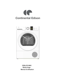 Notice CONTINENTAL EDISON CESLCE10W1 Sèche-linge