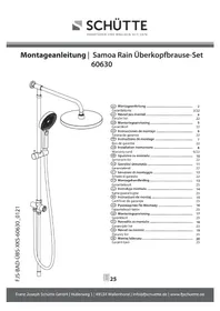 Notice Schütte SAMOA RAIN 60630 Système de douche