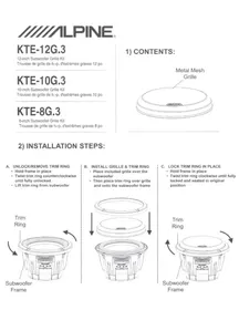 Notice ALPINE KTE8G.3 Caisson de basses