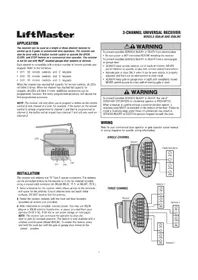 Notice LIFT-MASTER 850LM Déclencheur à distance