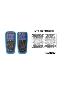 Notice METRIX MTX 203 Multimètre