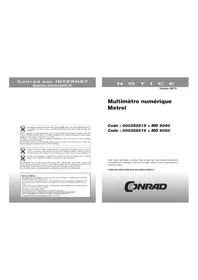 Notice Metrel MD 9040 Multimètre