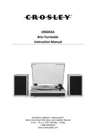Notice Crosley BRIO CR6043A Platine_disque