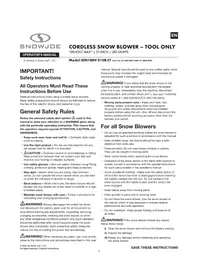 Notice Snow Joe ION100V21SBCT Snow blower
