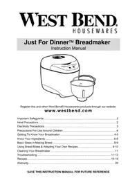 WestBend 41077 - Bread maker