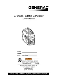 Notice Generac GP2500I Generador