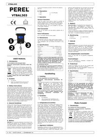 Notice Perel VTBAL303 Balance