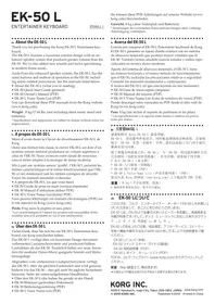 Notice KORG EK50 L Clavier