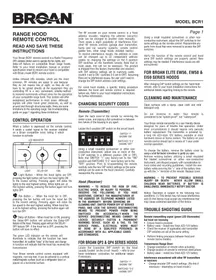 Notice BROAN BCR1 Contrôleur