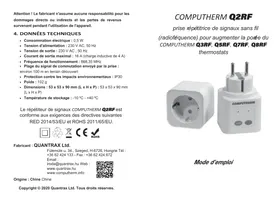 Notice Computherm Q2RF Prise électrique