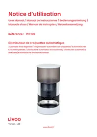 Notice LIVOO PET100 Distributeur à croquettes
