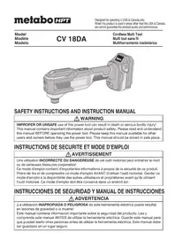 Notice HiKOKI CV 18DA Multitools