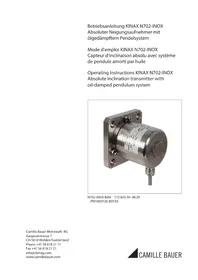 Notice Camille Bauer KINAX N702INOX Capteur d'inclinaison