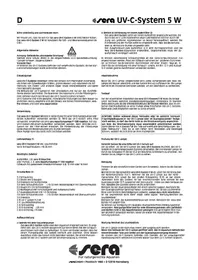 Notice sera UVCSYSTEM 5 W Filtre à eau