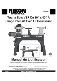 Notice RIKON 703040 Tour à bois