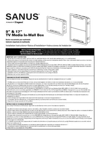 Notice SANUS SAIWB9 Boîtier encastrable multimédia