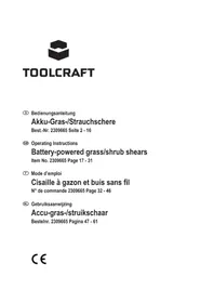 Notice Toolcraft GBSL118 Grasmaaier