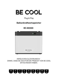 Notice Be Cool BCB2500 Batterie de stockage électrique
