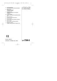 Notice CMI SP 750S Pompe à eau