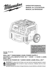 Notice MILWAUKEE ROLLON 3300R Groupe électrogène