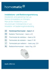 Notice Homematic IP HMIPETRVB2 Termostato