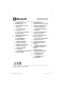 Notice EINHELL GECR 1820 LI E Motoculteur