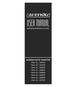 Notice Arendo TOUCH COMPACT 306805 Grille pain