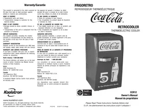 Notice COCA COLA CCR12 Réfrigérateur