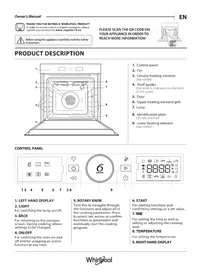 Notice WHIRLPOOL WOI4S8HM2SWA Elektriskā krāsns