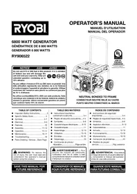 Notice RYOBI RY906522 Groupe électrogène
