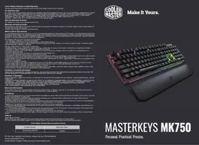 Notice CM Storm MASTERKEYS MK750 Clavier