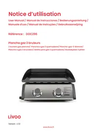 Notice LIVOO DOC296 Bakplaat