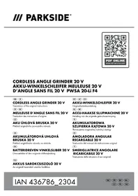 Notice PARKSIDE PWSA 20LI F4 Meuleuse électrique