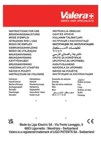 Notice VALERA METAL CRAFT PRO 8.0 Sèche cheveux