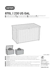 Notice KETER JAVA XXL 870L Coffre de rangement extérieur