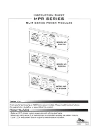 Notice Middle Atlantic RLM20A Module d'alimentation électrique