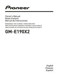 Notice PIONEER GME190X2 Récepteur audio-vidéo