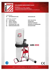 Notice Holzmann ABS850 Aspirateur industriel