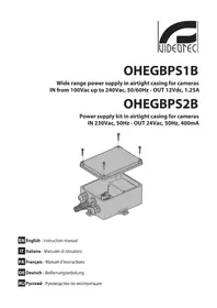 Notice Videotec OHEGBPS1 Alimentation électrique