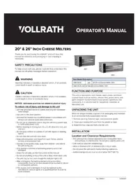 Notice Vollrath CM212020 Horno