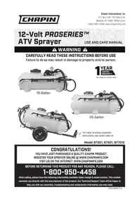 Notice Chapin 97701E Pulvérisateur agricole électrique
