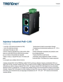Notice TRENDNET TIIG215 Injecteur PoE
