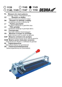 Notice DEDRA 1147 Machine à couper le carrelage