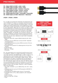 Notice METRONIC 370291 Câble HDMI