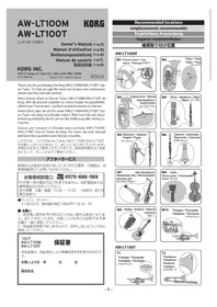 Notice KORG AWLT100T Accordeur électronique