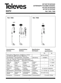 Notice TELEVES 7605 Accessoire TV câblage coaxial