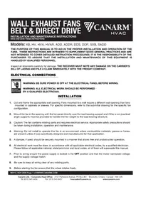 Notice Canarm HVA54T10300 Ventilateur