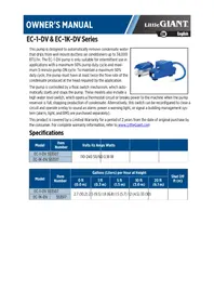 Notice Little Giant EC1DV Pompe à eau