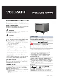 Notice Vollrath PBO4208240 Four à pizza