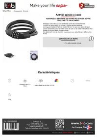 Notice TNB UMCODELOCK Serrure